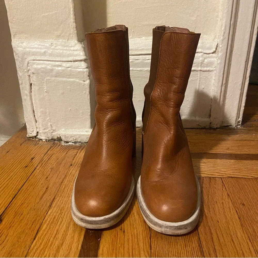 Free People Essential Chelsea Ankle Boots 6 Whiskey Brown - Picture 9 of 9